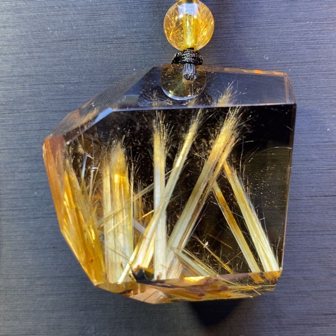 颈饰水晶未镶嵌钛晶随形吊坠