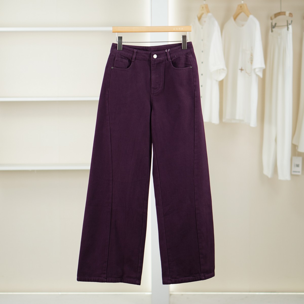 【麦迪尚品•品牌新款】一路童行31020488纯色宽松牛仔裤春秋女装