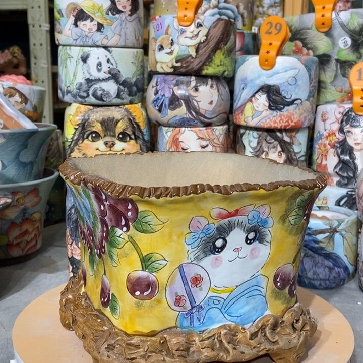 红陶景德镇艺术手绘作品