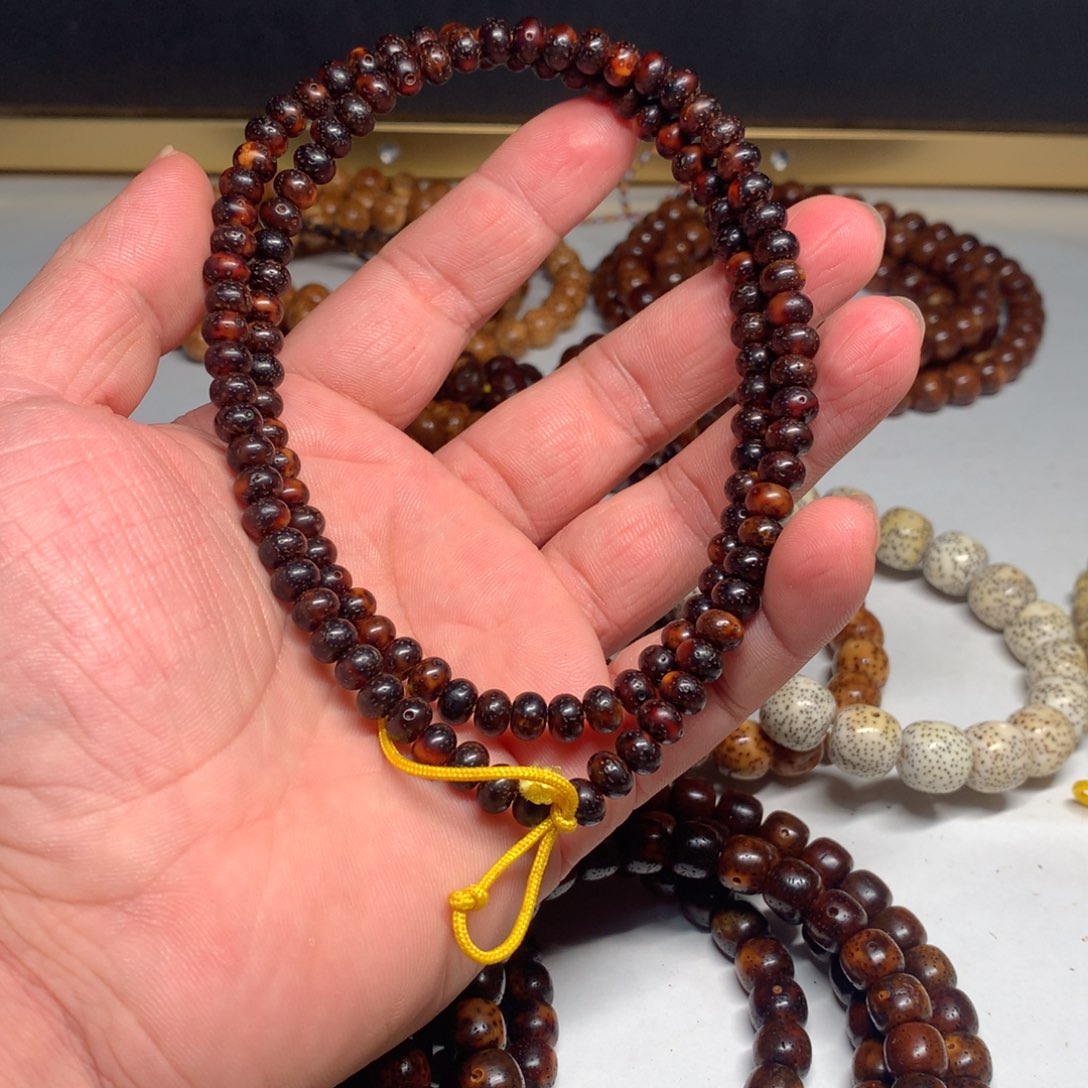 吊坠星月菩提陈化料黑金玉华75正月小苹果珠全品