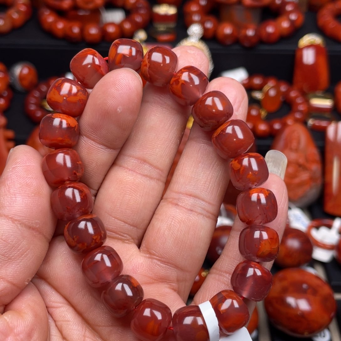 南红玛瑙珠宝奇石未镶嵌单圈11