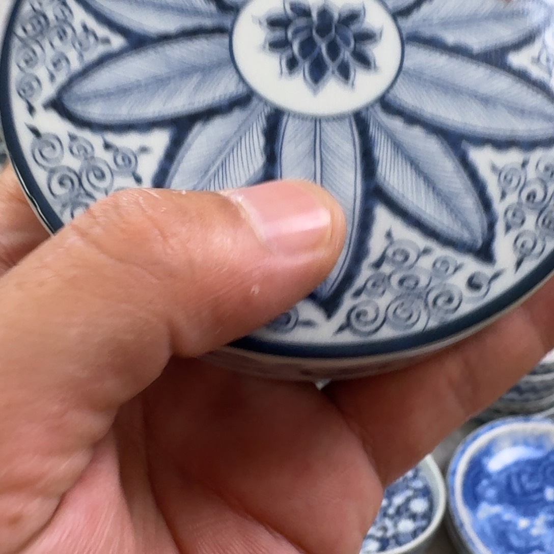 杯青花芭蕉叶盖置