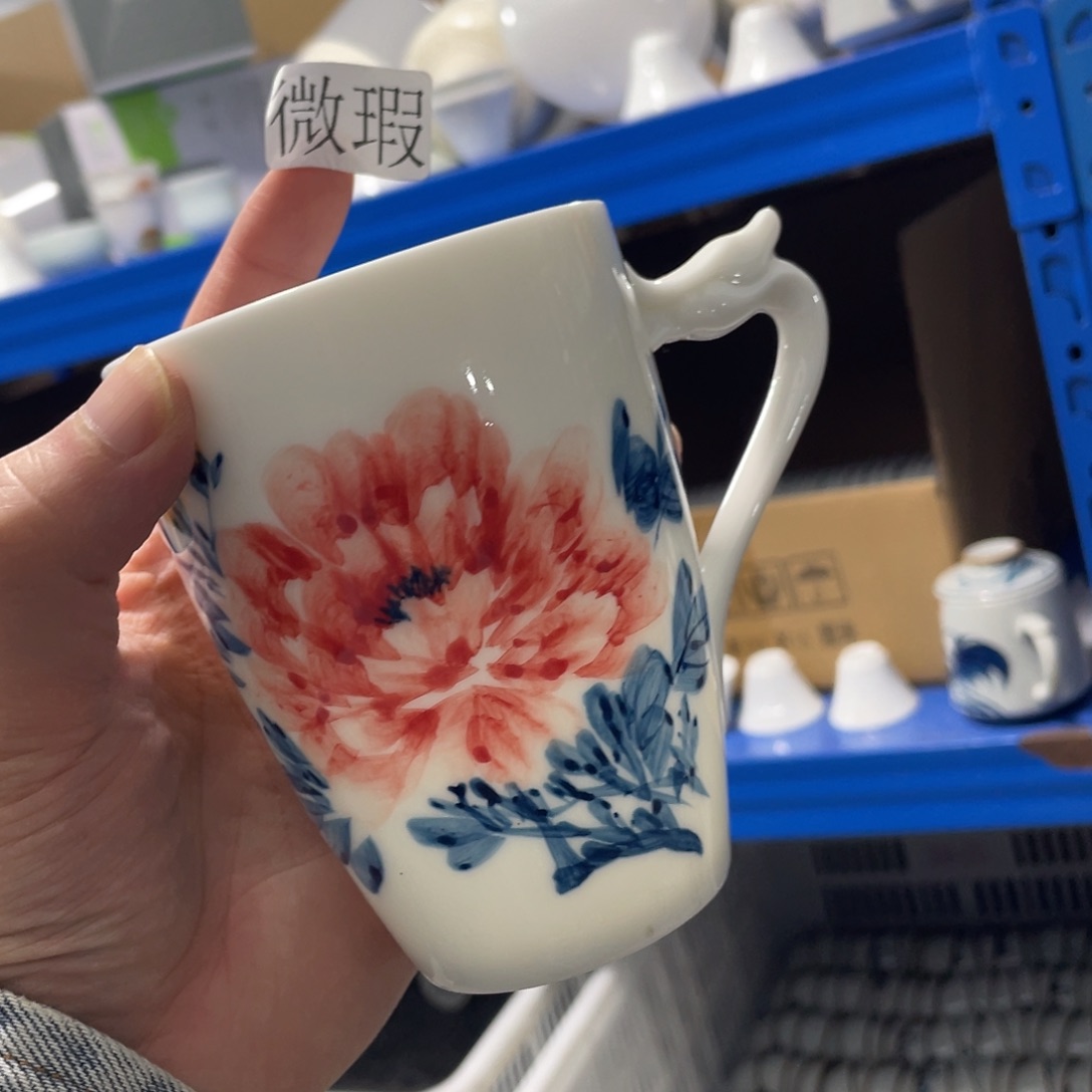 釉下手绘茶具微瑕