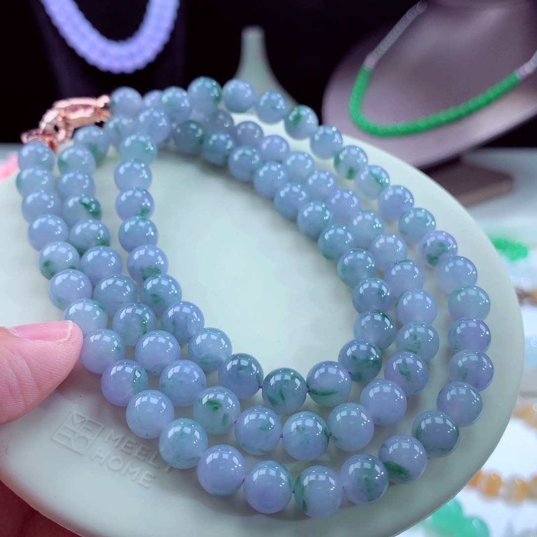 翡翠颈饰未镶嵌卡7.5mm88颗