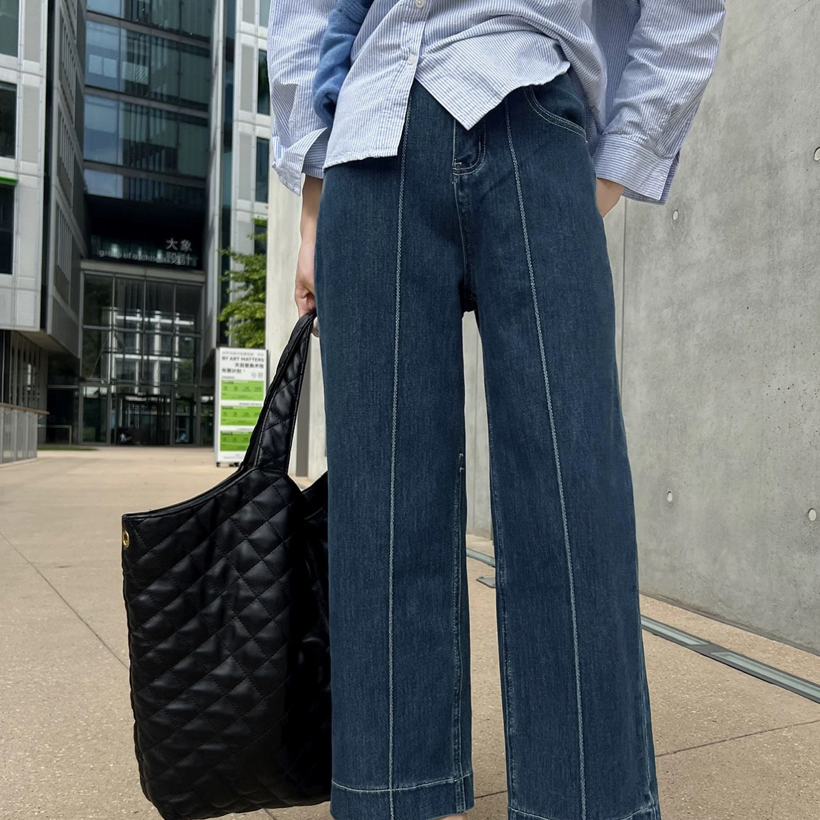 加厚丹宁风弹力显瘦高腰奶奶裤 666