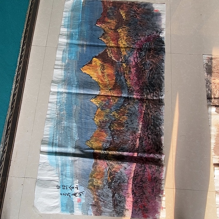 国画四尺山水手绘作品