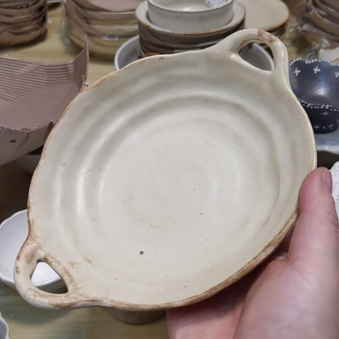 瓷片微瑕粗陶双耳两个一组