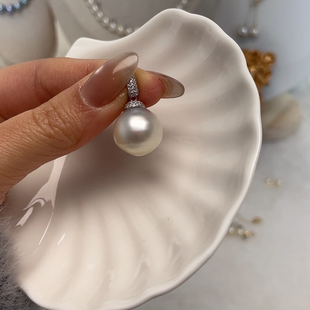 海水珍珠吊坠(不含链)银S925镶嵌