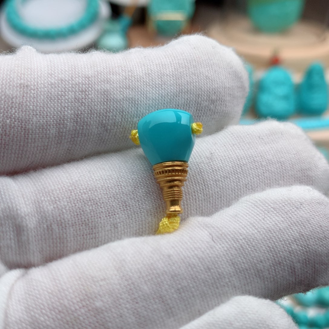 绿松石珠宝奇石未镶嵌9.2mm