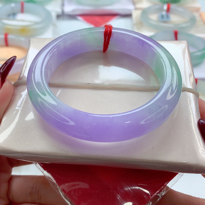 【闪购商品】翡翠手镯未镶嵌54 绝美冰春彩 灵