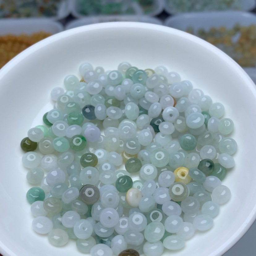 【闪购商品】翡翠手链未镶嵌卡3.5*6鼓珠