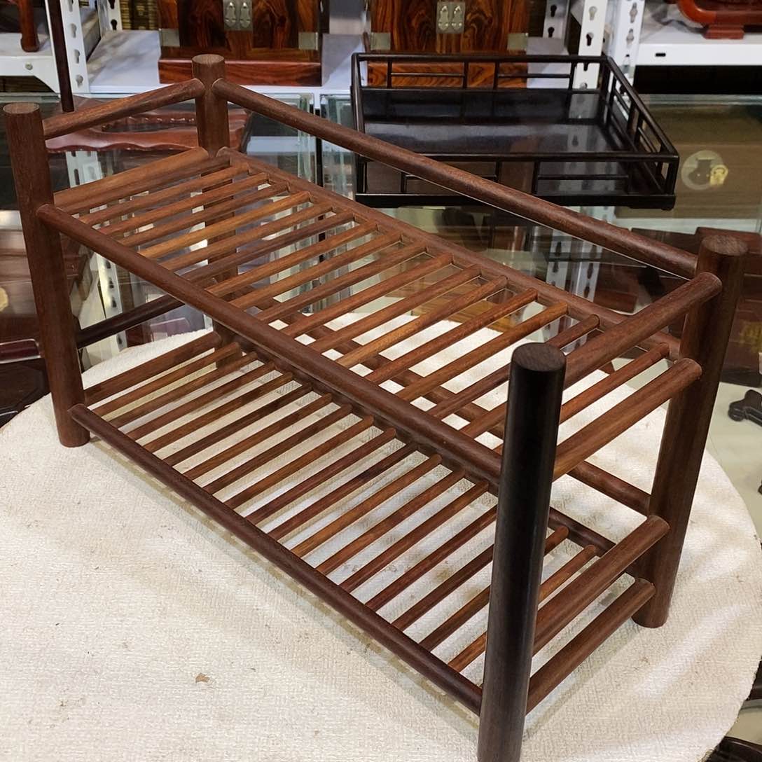 染料紫檀（血檀）置物架37/14.5/22