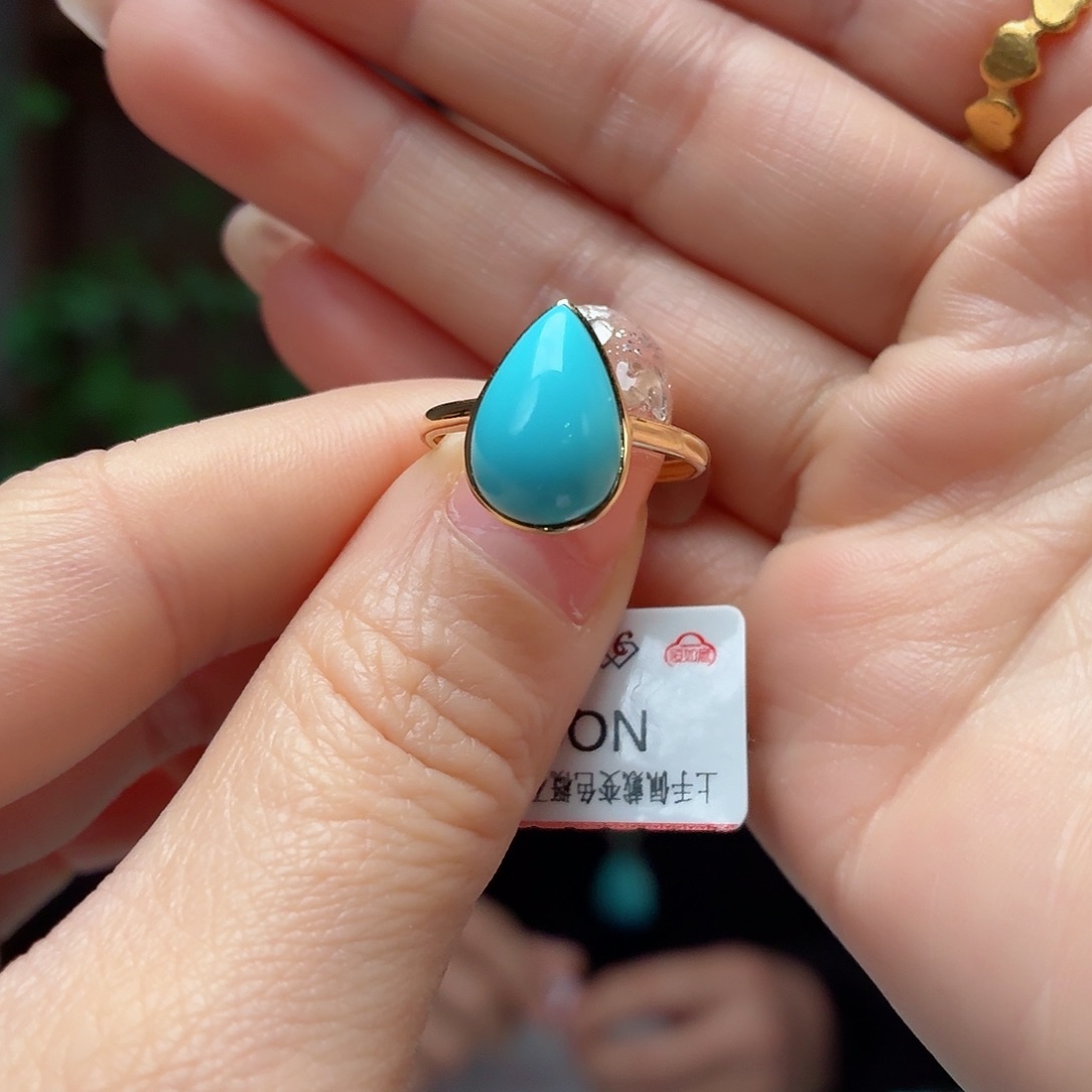 绿松石18K金镶嵌珠宝奇石