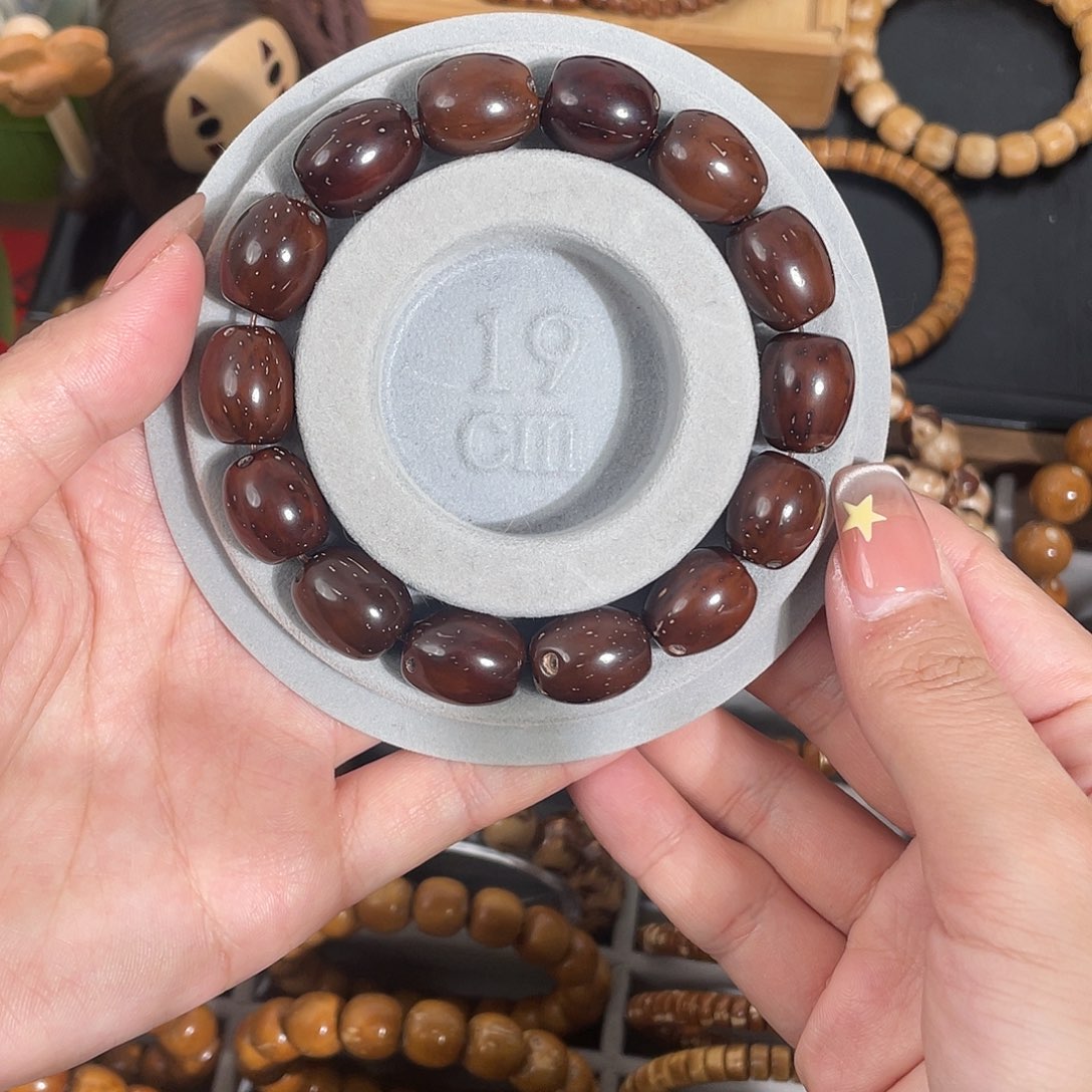 紫金鼠手串12.6高密红油枣珠