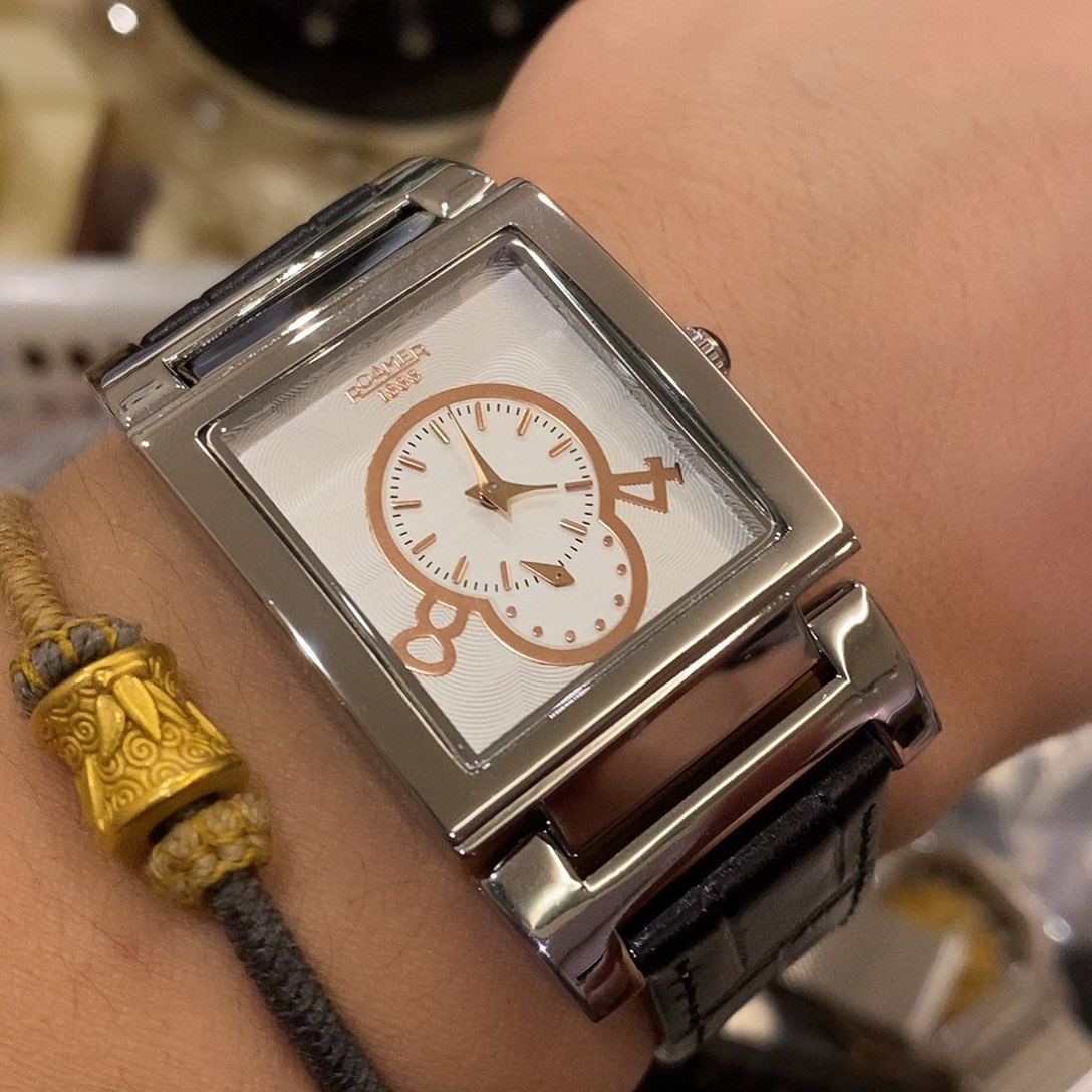 精钢瑞士罗马方盘腕表