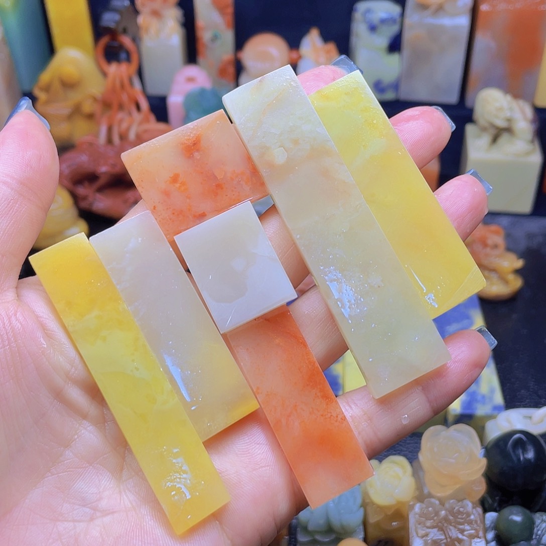 昌化石印石片片一组