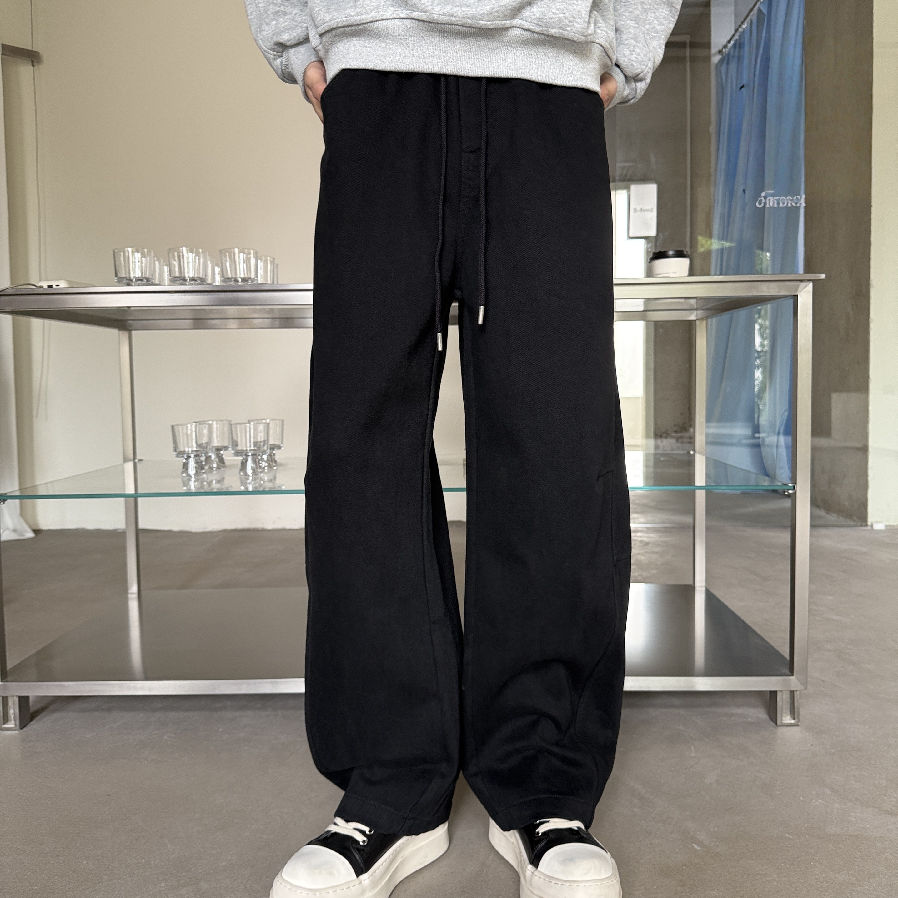 佐先绅男士微工装裤休闲裤加绒加厚针织冬季弯刀潮流卫裤裤子秋冬