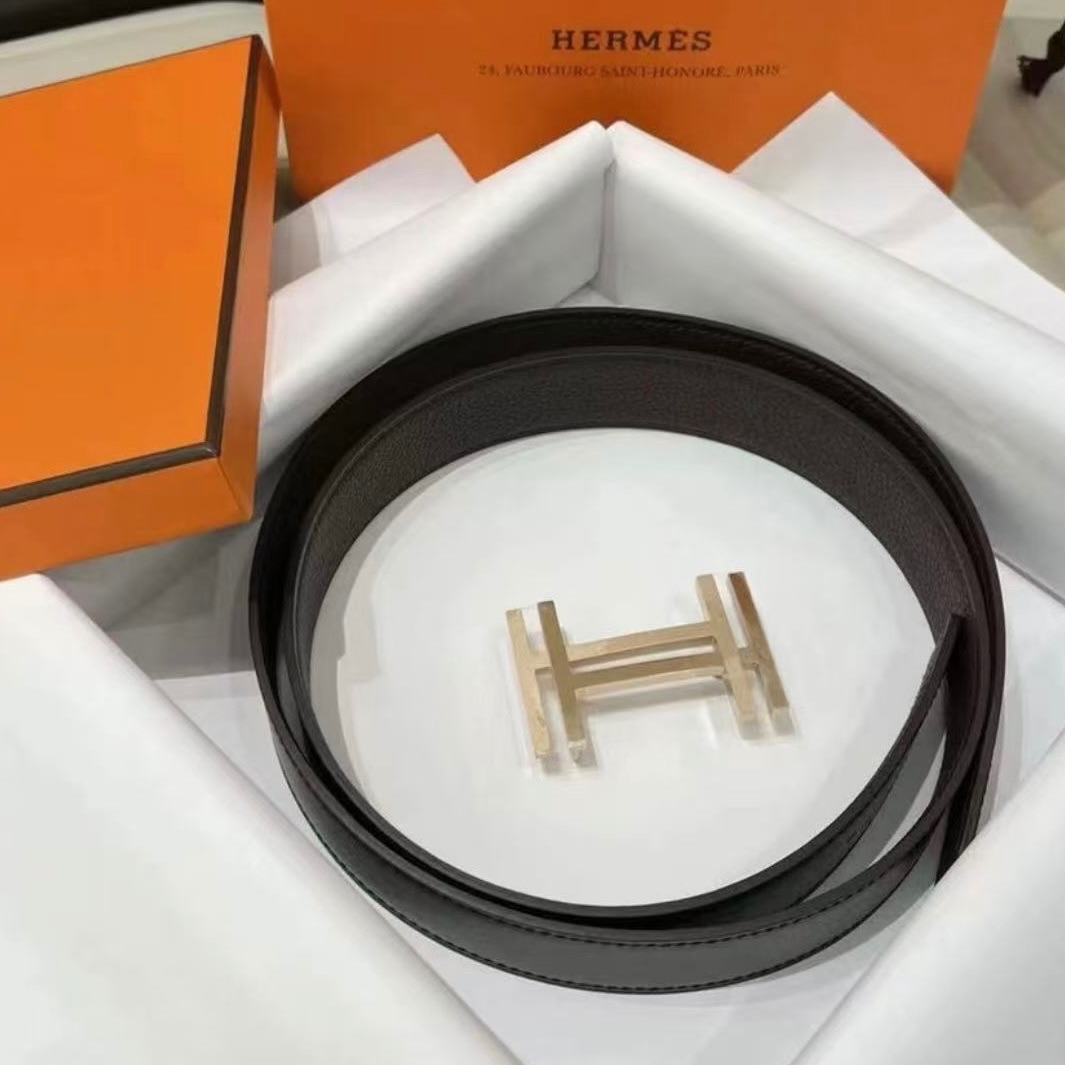 未使用 Hermes/爱马仕 7姐专场/黑金H扣双面腰带