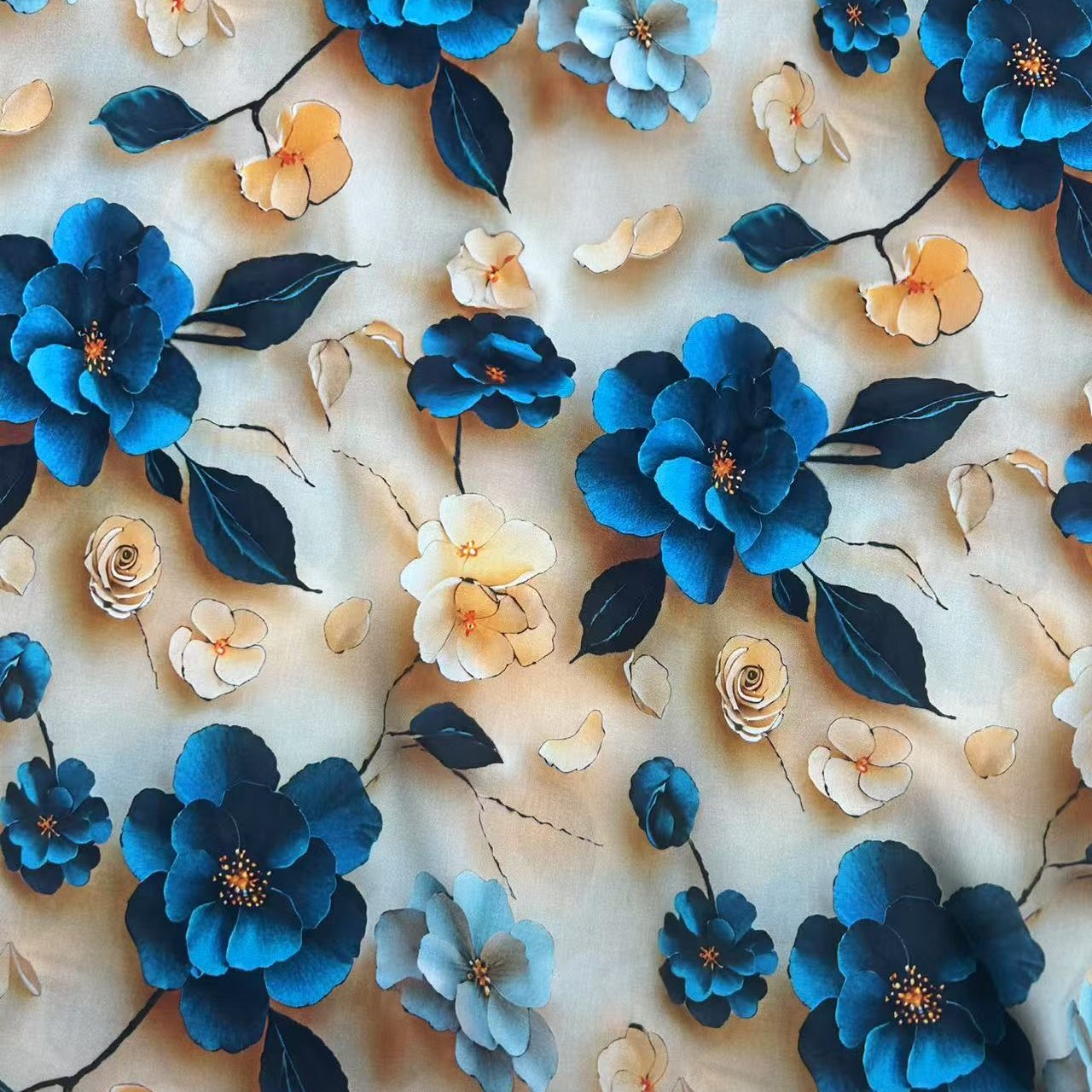 （兰花）精梳绵绸布料，柔软透气丝滑亲肤，连衣裙旗袍