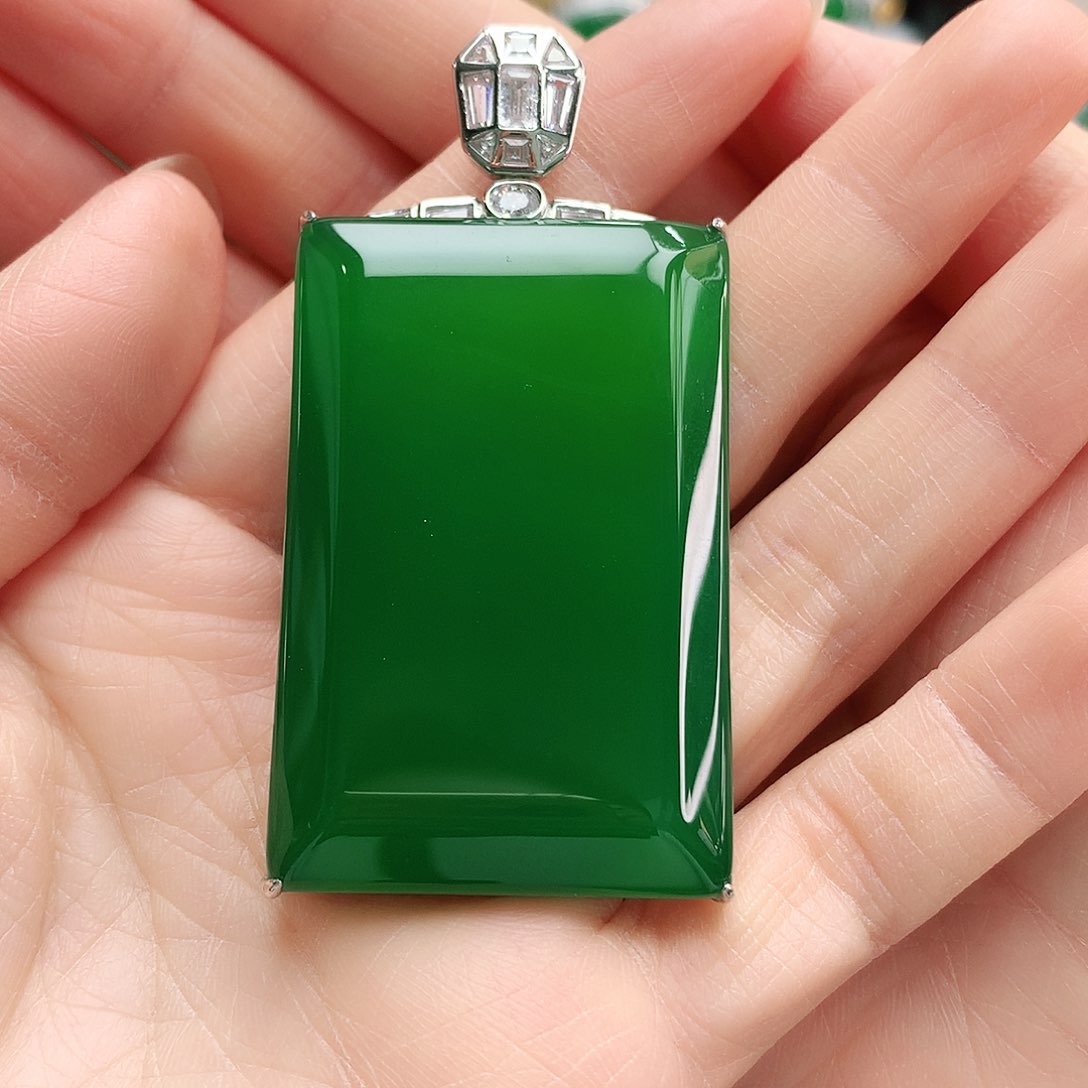 玛瑙/玉髓吊坠银S925镶嵌