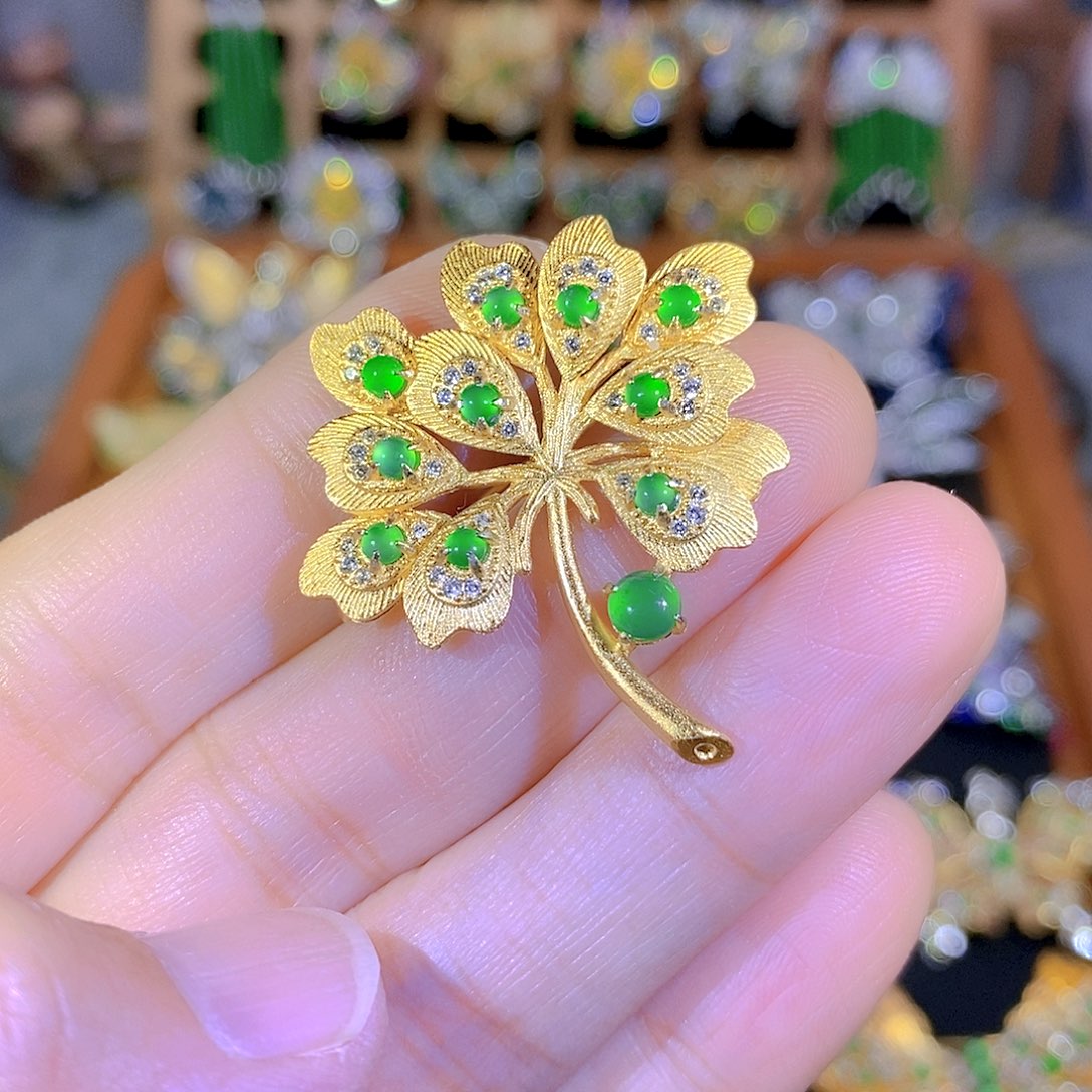 吊坠(不含链)银S925镶嵌翡翠