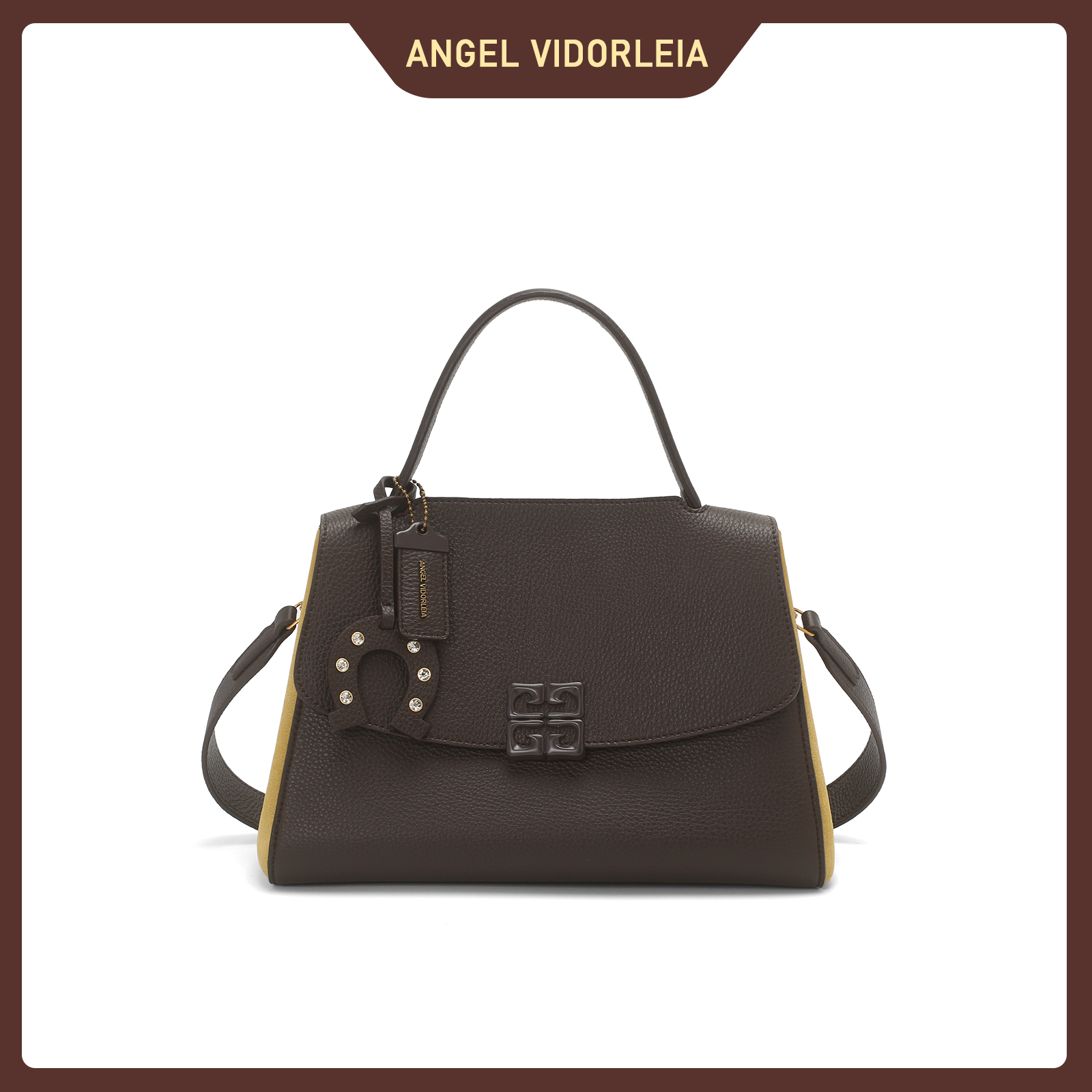 安琪维多莉娅新款轻奢时尚拼色百搭手提包单肩斜跨包-V2209