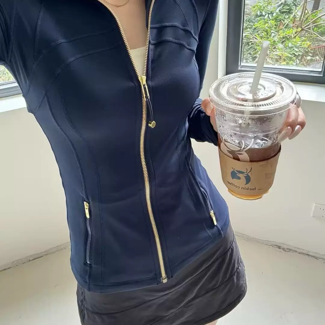 define跑步运动外套健身长袖立领瑜伽服修身弹力百搭