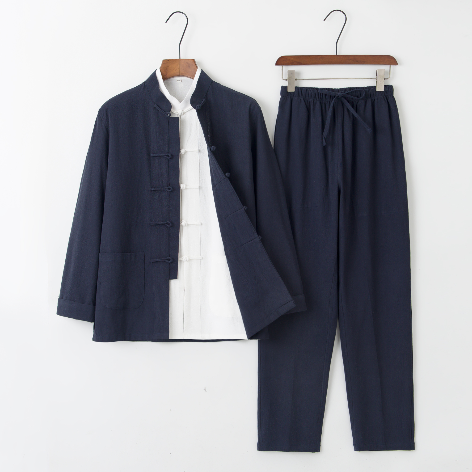 春秋男士男装唐装套装中国风外套居士服太极服上衣裤子送衬衣