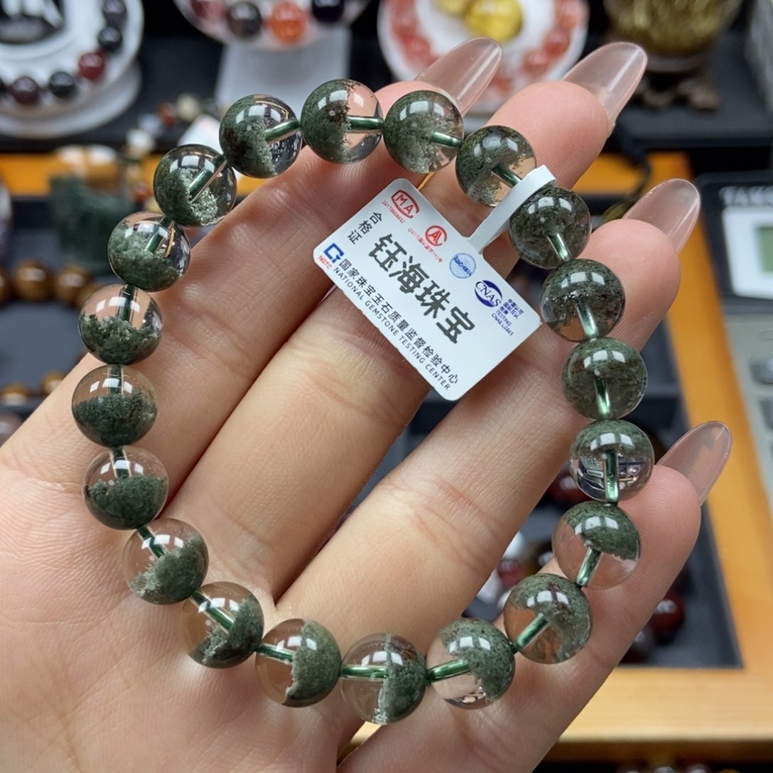 水晶绿幽灵手串未镶嵌9.5mm