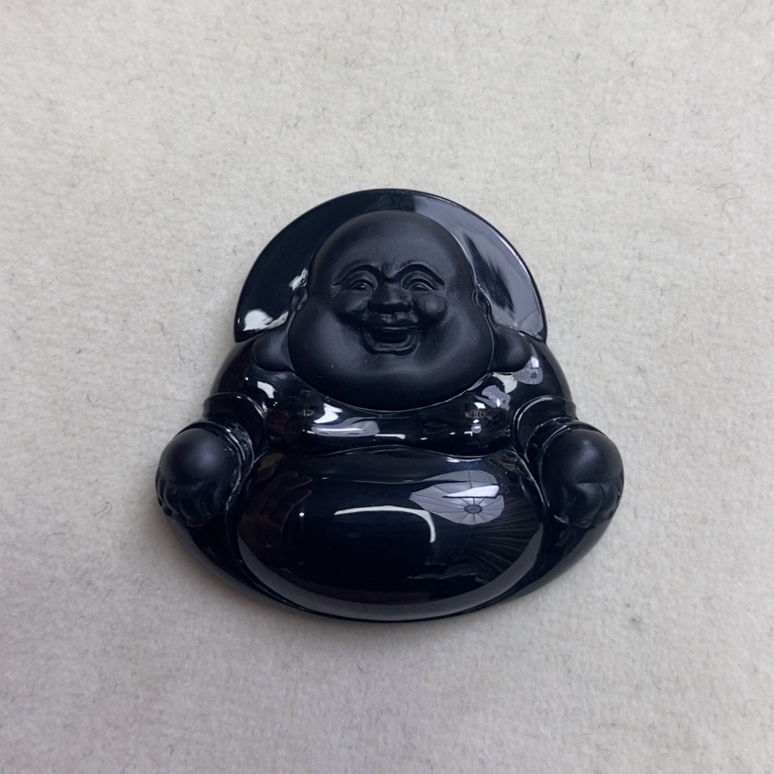 翡翠颈饰未镶嵌墨翠佛公