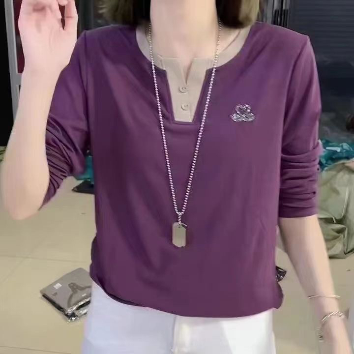 新款百搭显瘦小天鹅烫钻打底衫长袖