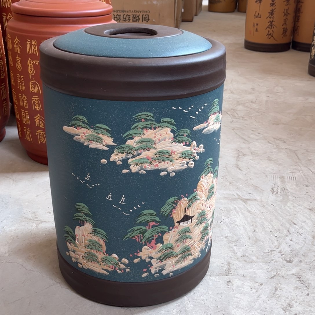 紫砂茶叶罐23 饼茶叶罐