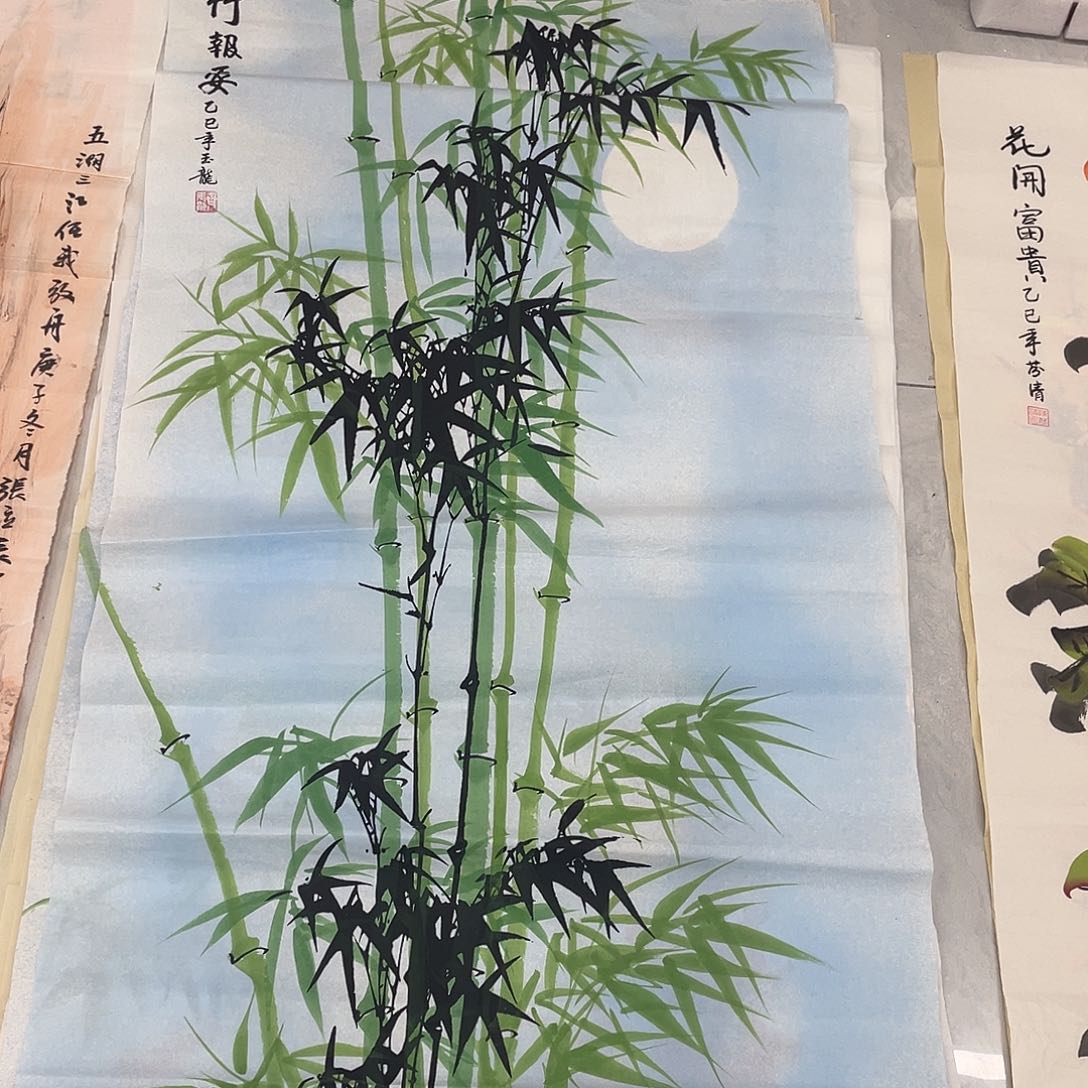 国画国画作品原稿四尺竖竹子