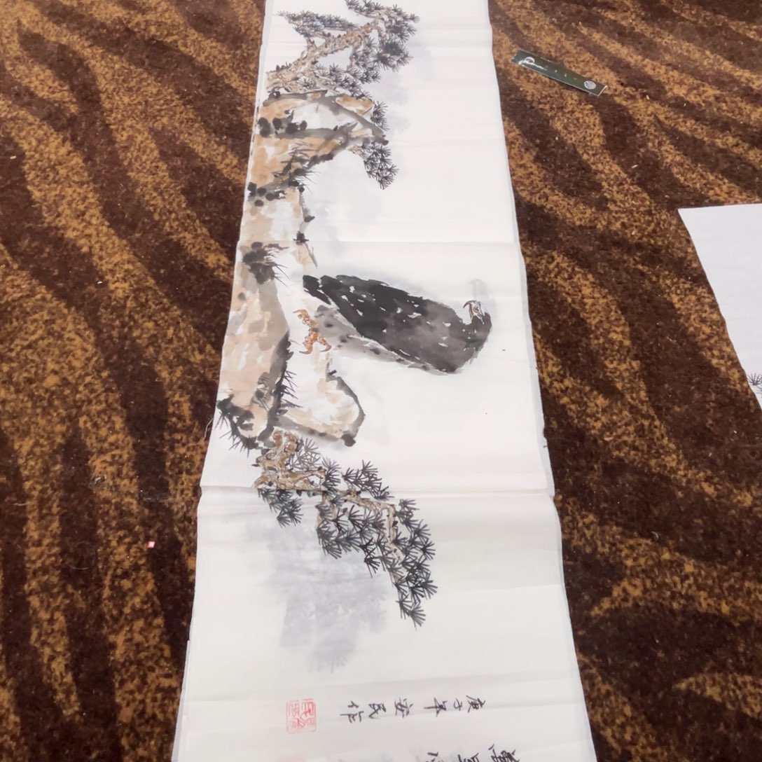 国画安民老师四尺对开