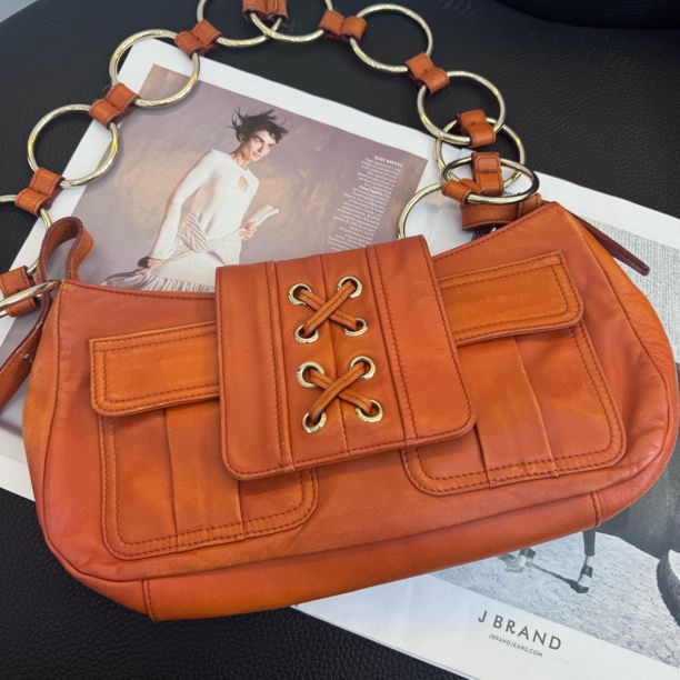 95新 YSL/圣罗兰 大麦中古/ysl中古橘色腋下包/辣妹