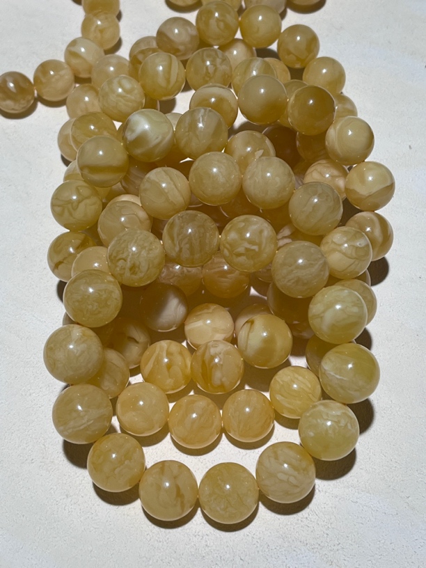 满蜜满蜡虎皮纹蜜蜡圆珠手串15mm+多样性发一条