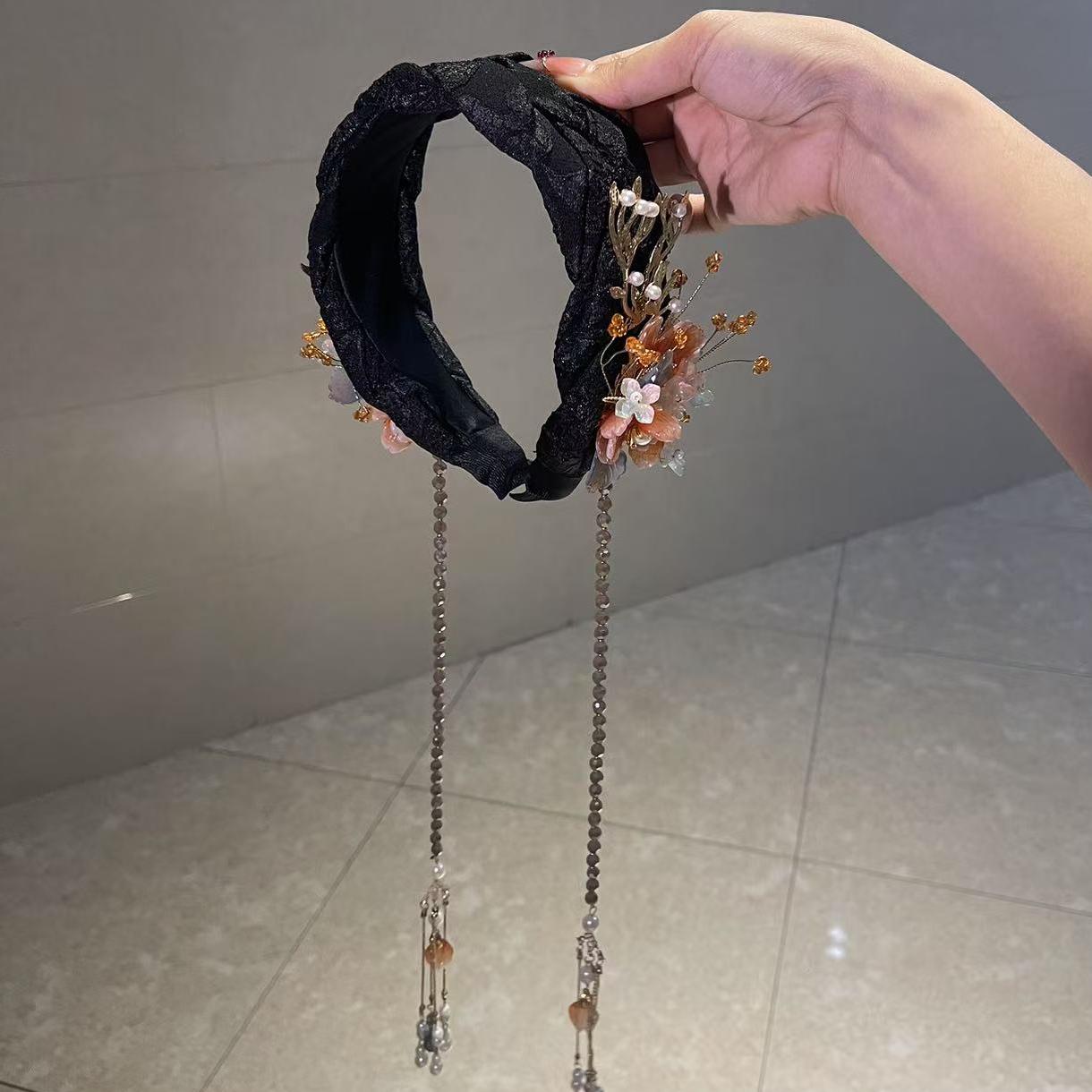 【金珊】重工流苏发箍锦鲤色古风发饰新中式花朵百搭简约轻奢时尚