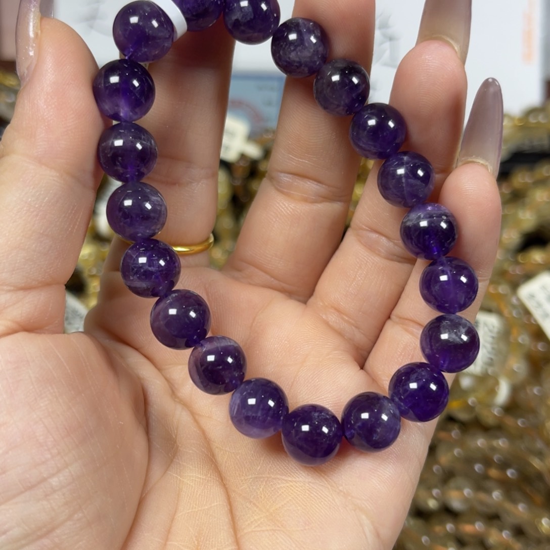 未镶嵌手链发晶紫水晶9+