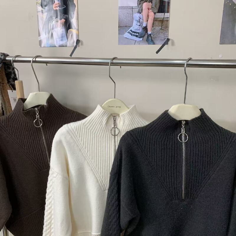 『雨美 Show』2216百搭半拉链毛衣