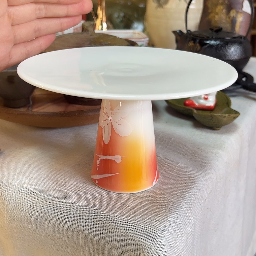 瓷片高足手绘壶承来咯10