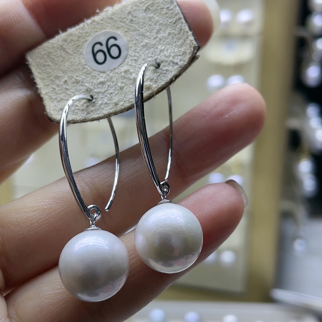 淡水珍珠耳饰银S925镶嵌