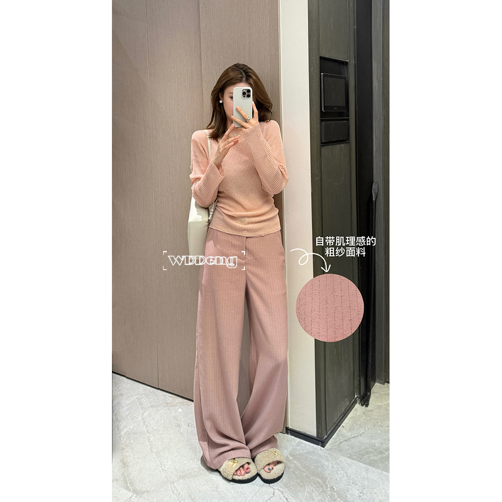 现货款王等等【时髦新贵】原创小香风收腰显瘦直筒长裤U225K14878