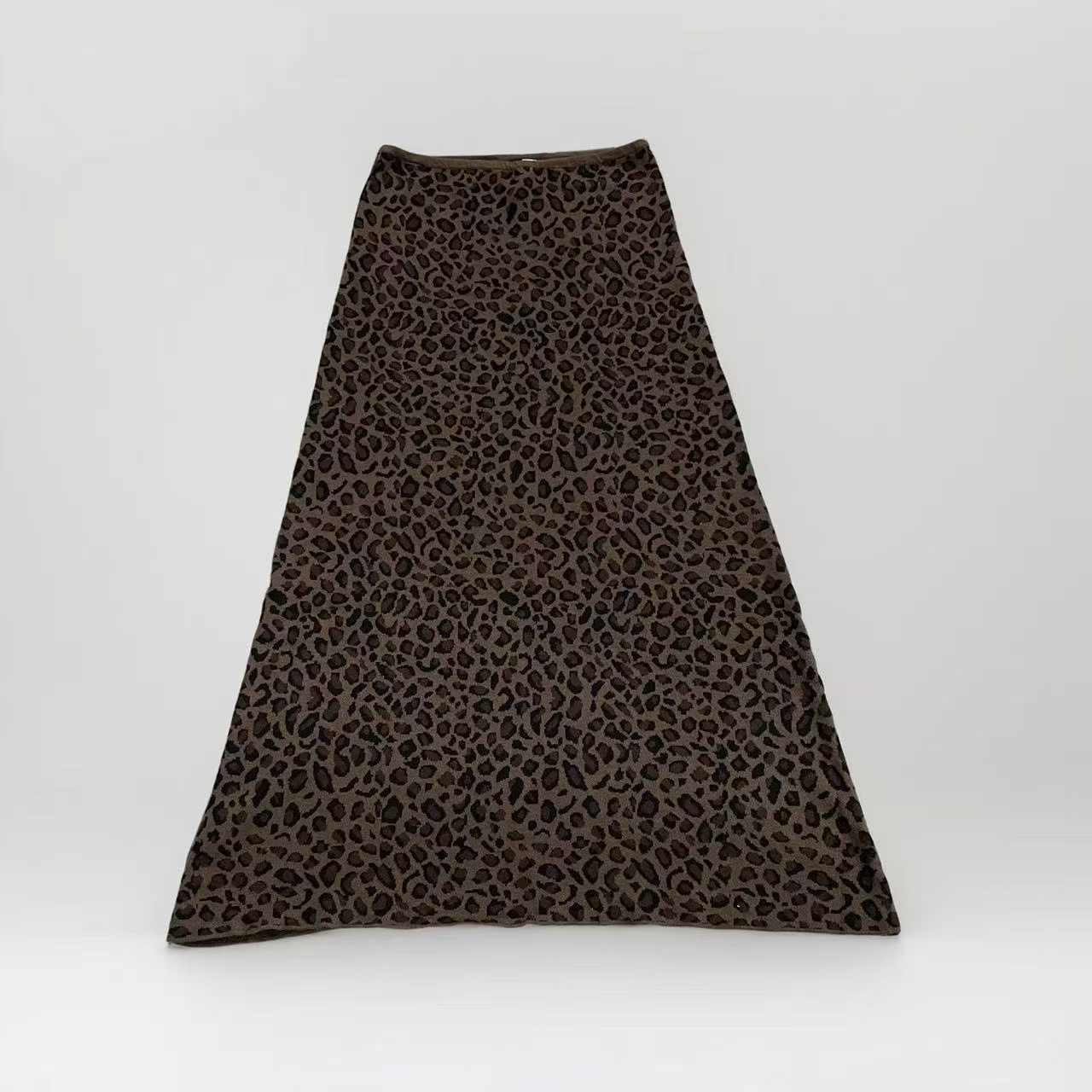 2025秋冬新款复古豹纹半身裙长裙针织A字版时尚显瘦小个子女装