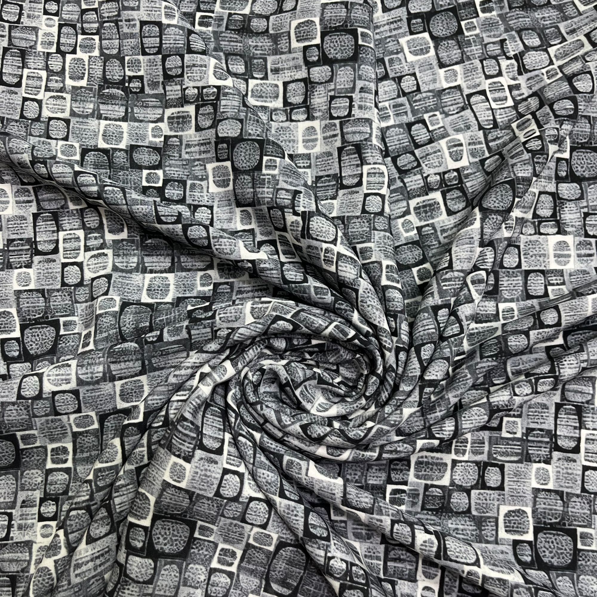 【绫绸】白底贡缎—格影逸纹布