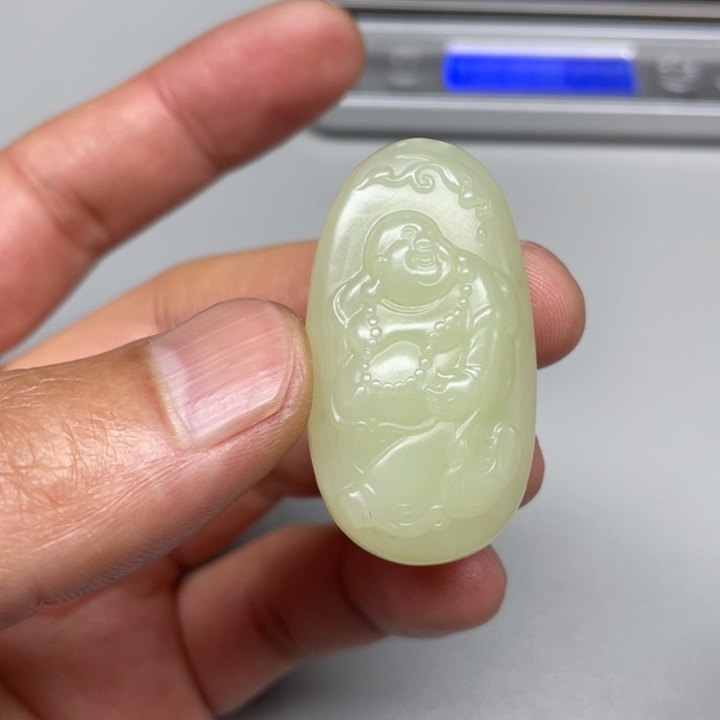 和田玉吊坠(不含链)未镶嵌青**碎