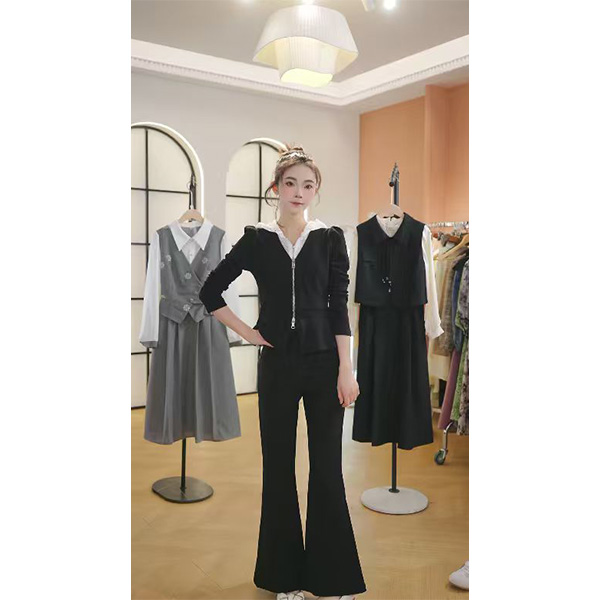 L9418 2025年秋季新款时尚通勤百搭上衣小衫+显瘦微喇裤