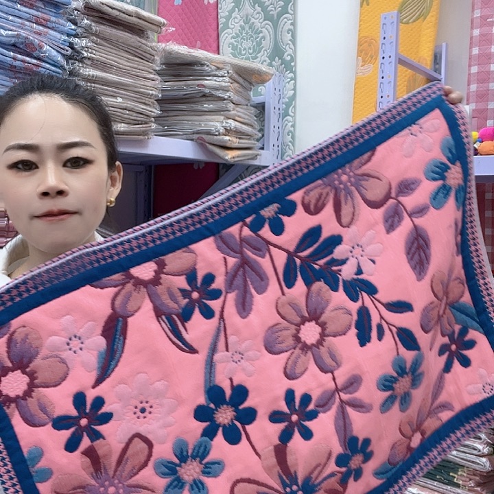 棉粉色大花纯棉面料