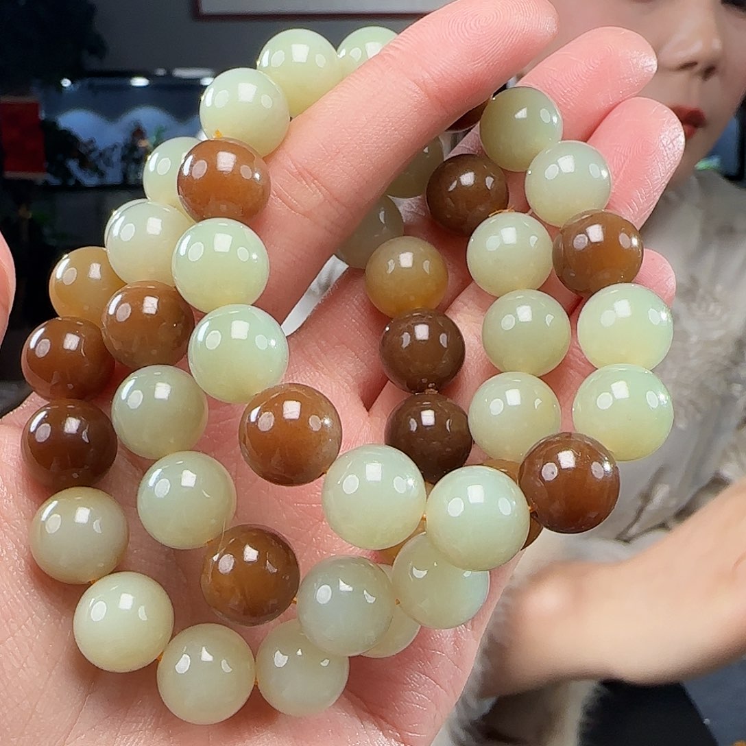 和田玉手串未镶嵌拍一发一多样性发货1