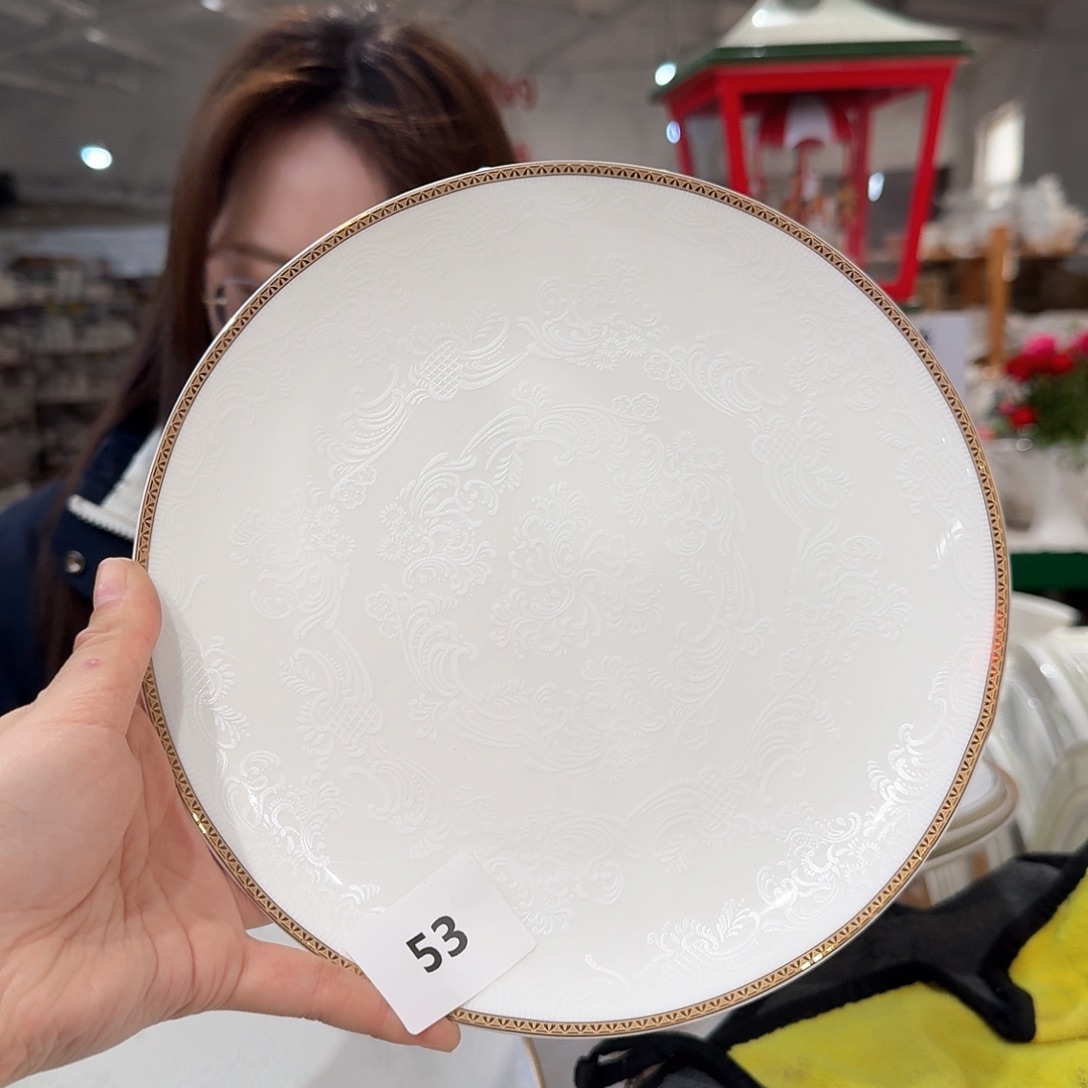 瓷高骨8.5英寸浅盘外贸尾单1个微瑕！