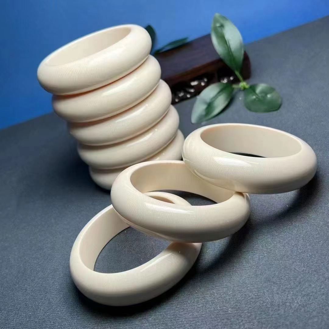 天然牙圆条贵妃手镯5A冰料牙芯直播间专拍改价链接猛犸牙猛犸单珠